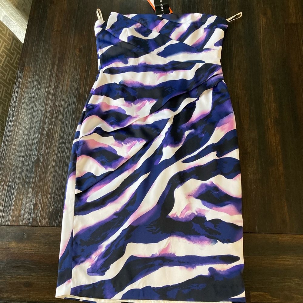 NWT Karen Millen strapless zebra print dress